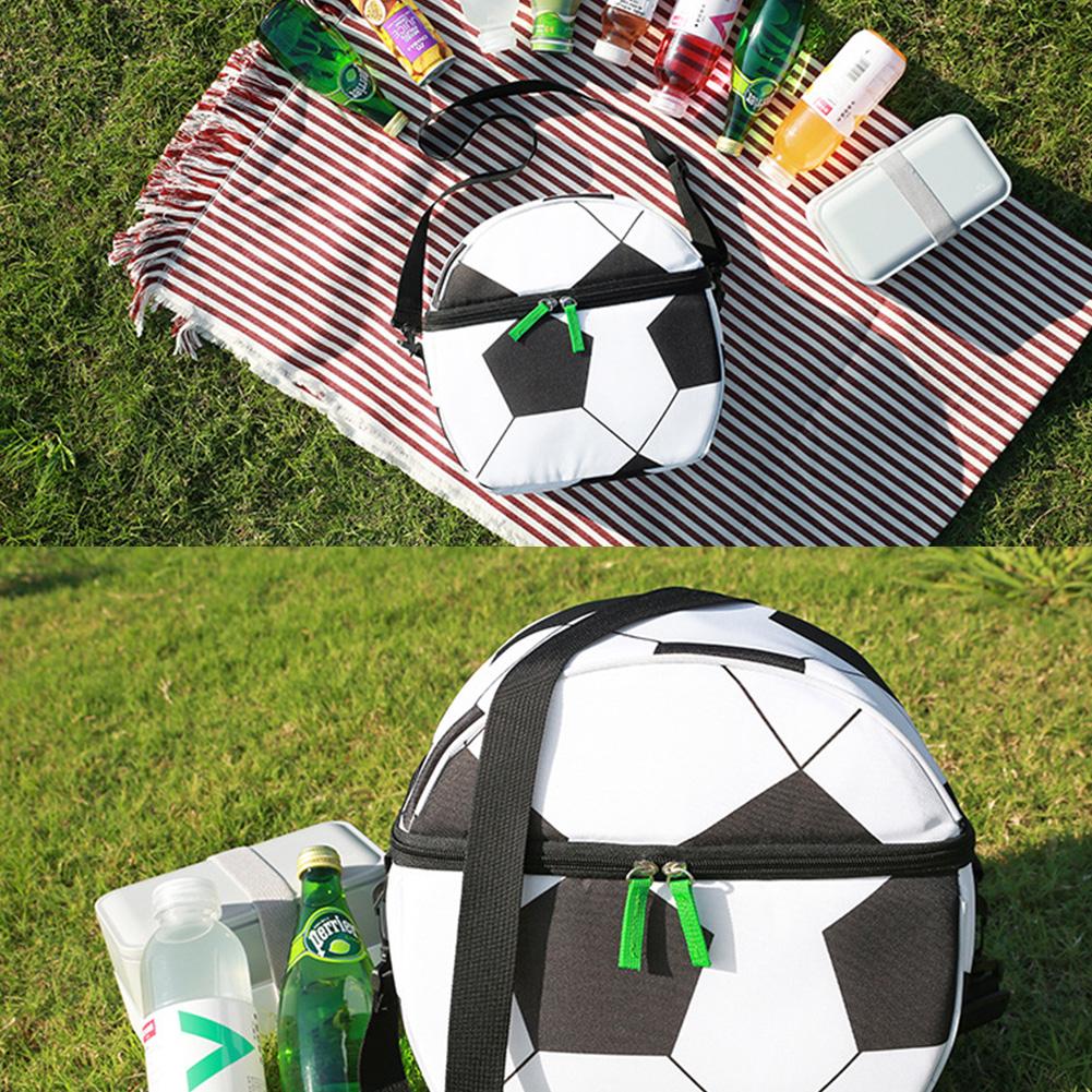 Aluminium film liner picnic crossbody taske isoleret fodbold madpose vandtæt bærbar foldbar måltidskasse til børn drenge piger