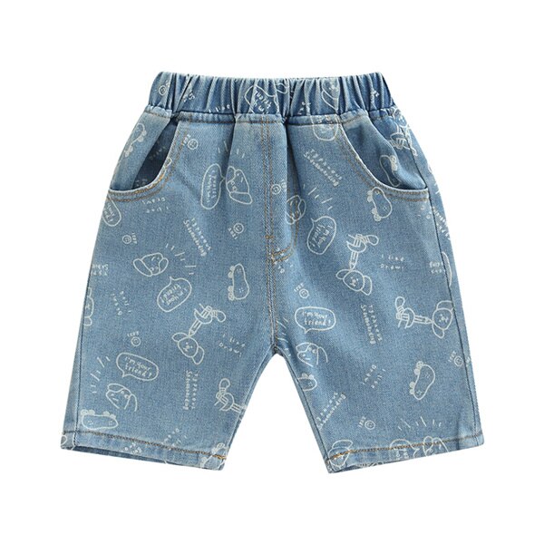 Fashionable Little Boy Shorts, Elastic Waist Solid Color Denim Shorts with Pockets for Summer Spring Summer, 18Months-6Years: B2 / 6T