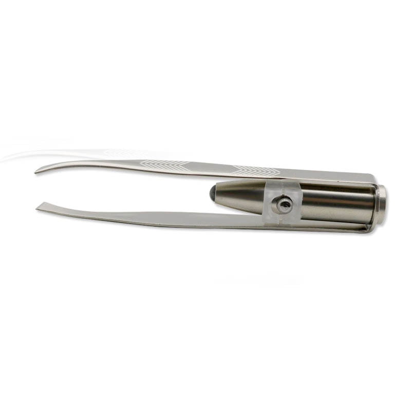 Pinzas LED de acero inoxidable para cejas, herramienta de maquillaje con luz LED, 789