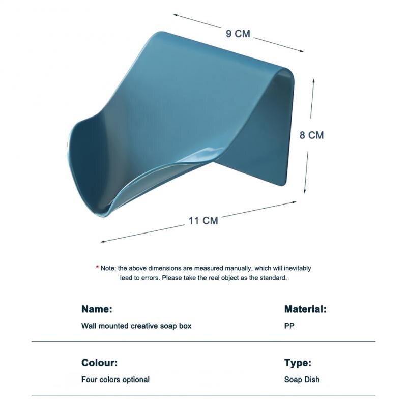 1PC Soap Holder Wall Mounted Hanging Bathroom Shower Soap Dish Shower Plates Soap Storage Drain Plastic Soap Tray Rack