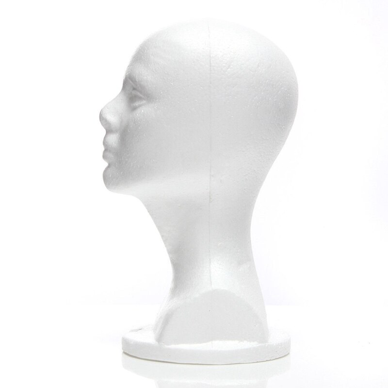 Cabeza de Maniquí de espuma de poliestireno, modelo de gafas, sombrero, peluca, soporte de exhibición