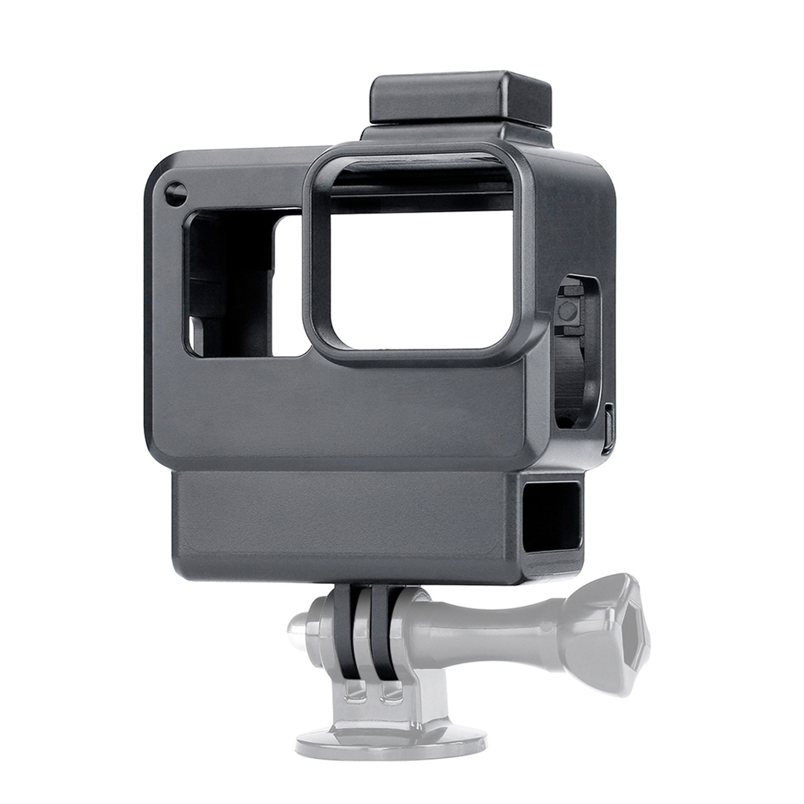 V2 carcasă pentru camera de acțiune vlog pentru gopro hero 7 6 5 neagră cu suport de pantof rece pentru microfon extern + adaptor pentru microfon pro 3.5mm