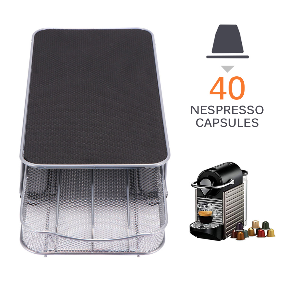 Edelstahl 40 Tassen Nespresso Kaffee Kapseln Hülsen Halfter Lagerung Stehen Gestell Schubladen Kaffee Kapseln verwöhnen Organisation