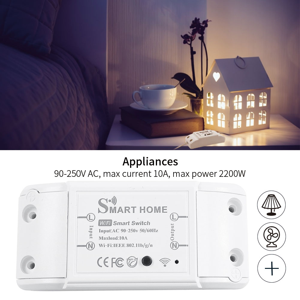 Smart Home Automation Tuya WiFi Light Switch 10A Remote Control Switch Relay Smart Life/Tuya for Alexa Google Home Voice Control
