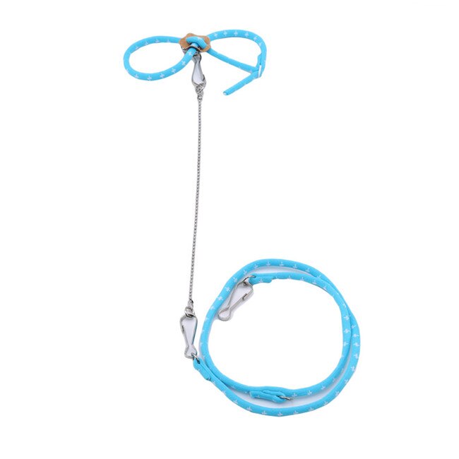 Lindo ajustable rata ratón arnés para Hamster cuerda mascota hámster correas collar de guiar por rata ratón mascota al aire libre suministros: blue