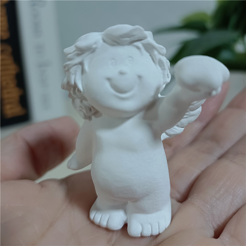 Figuras de ángeles blancos, adornos, de la suerte, estatuas de ángeles de hadas bonitas, escultura moderna, decoración del hogar para boda