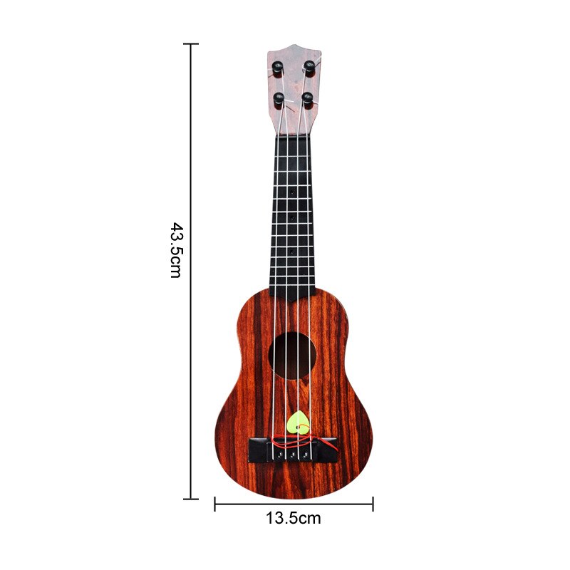 Beginner children guitar Ukulele Educational Musical Instrument Toy For Kids interesting toys Children's: Brown large size