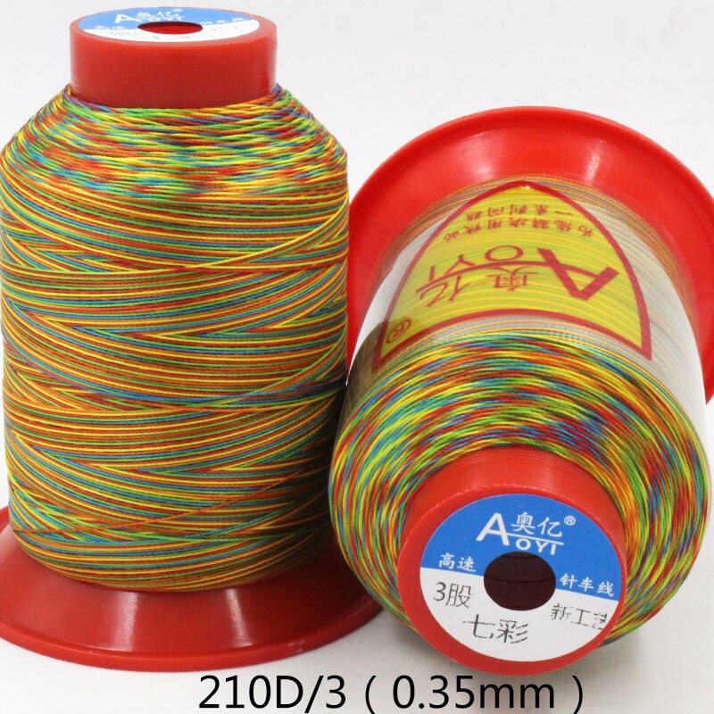 AOYI-Hilo de nailon de alta resistencia para teñir, máquina de pulir de alta resistencia, color arcoíris, 210D: 210D3