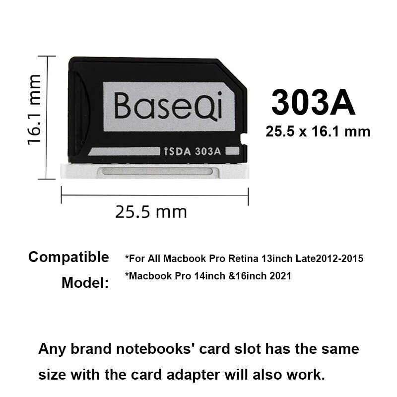 Voor Macbook Pro Retina 13 &#39;&#39;303A Kaartlezer Baseqi Aluminium Minidrive Card Adapter