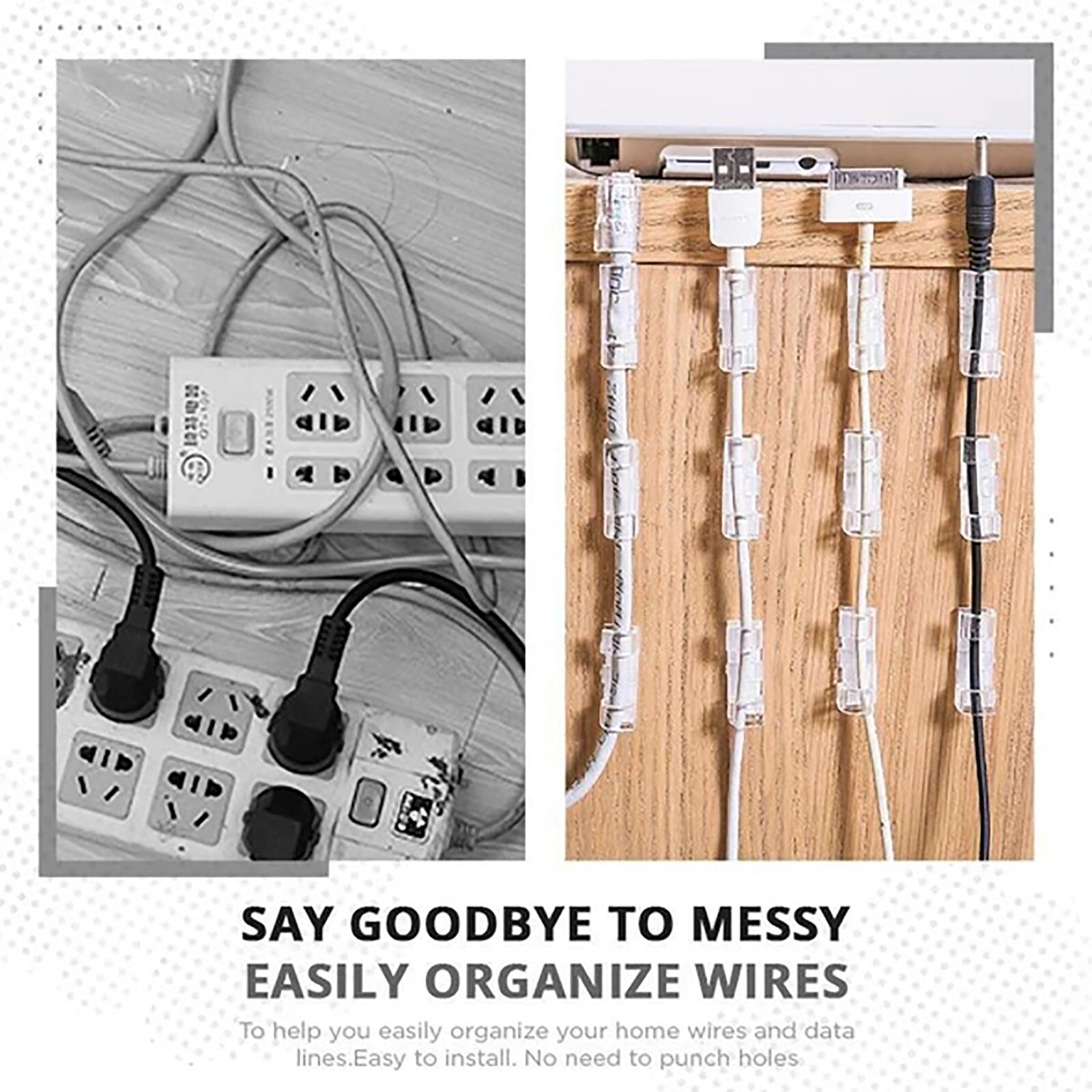25/30pc Finisher Wire Clamp Self-adhesive Wire Organizer Cable Clip Holder Self-Adhesive Cable Clips Organizer USB Cable Winder