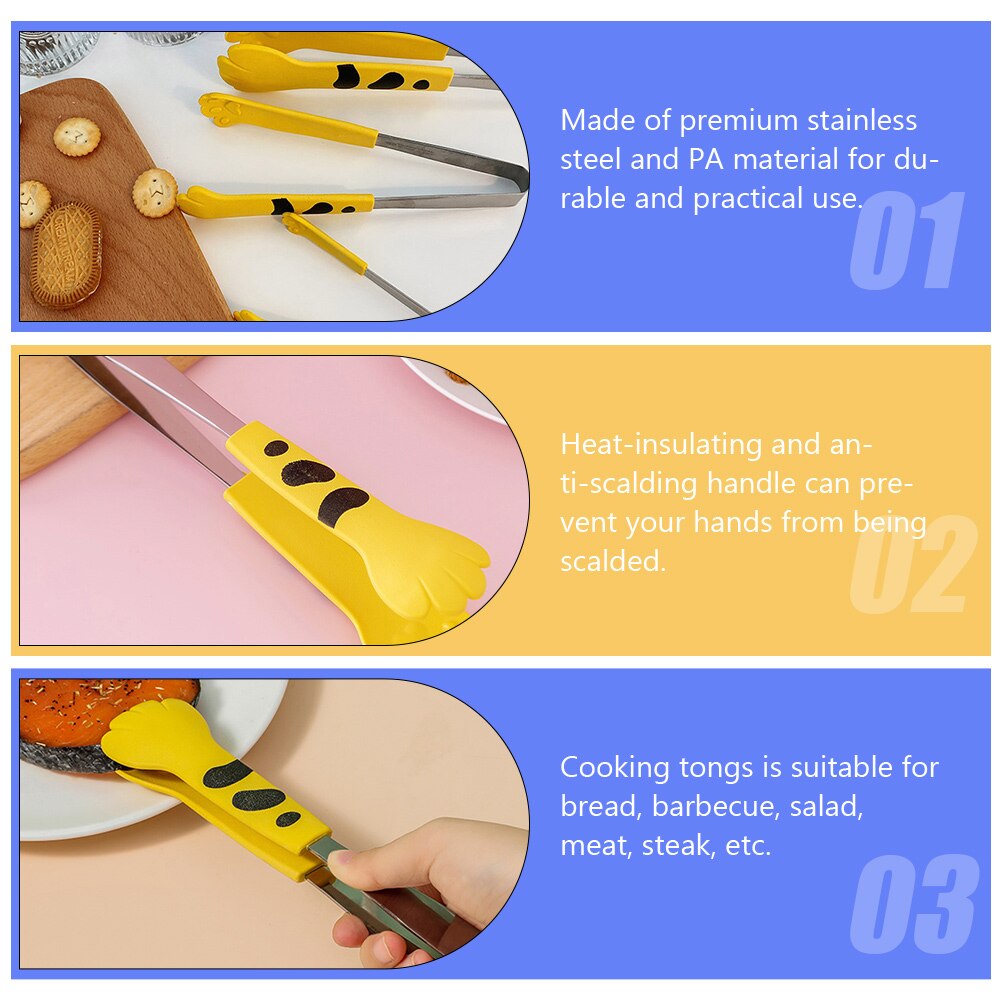 Stainless Steel Cooking Tongs Kitchen Tongs Non-Slip Food Tongs BBQ Tongs