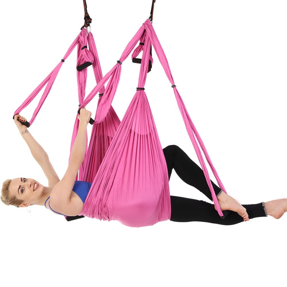 Color matchingAnti-gravity Aerial Yoga Hammock Full Set Flying Swing Trapeze Yoga Inversion Exercises Device Home GYM Hanging