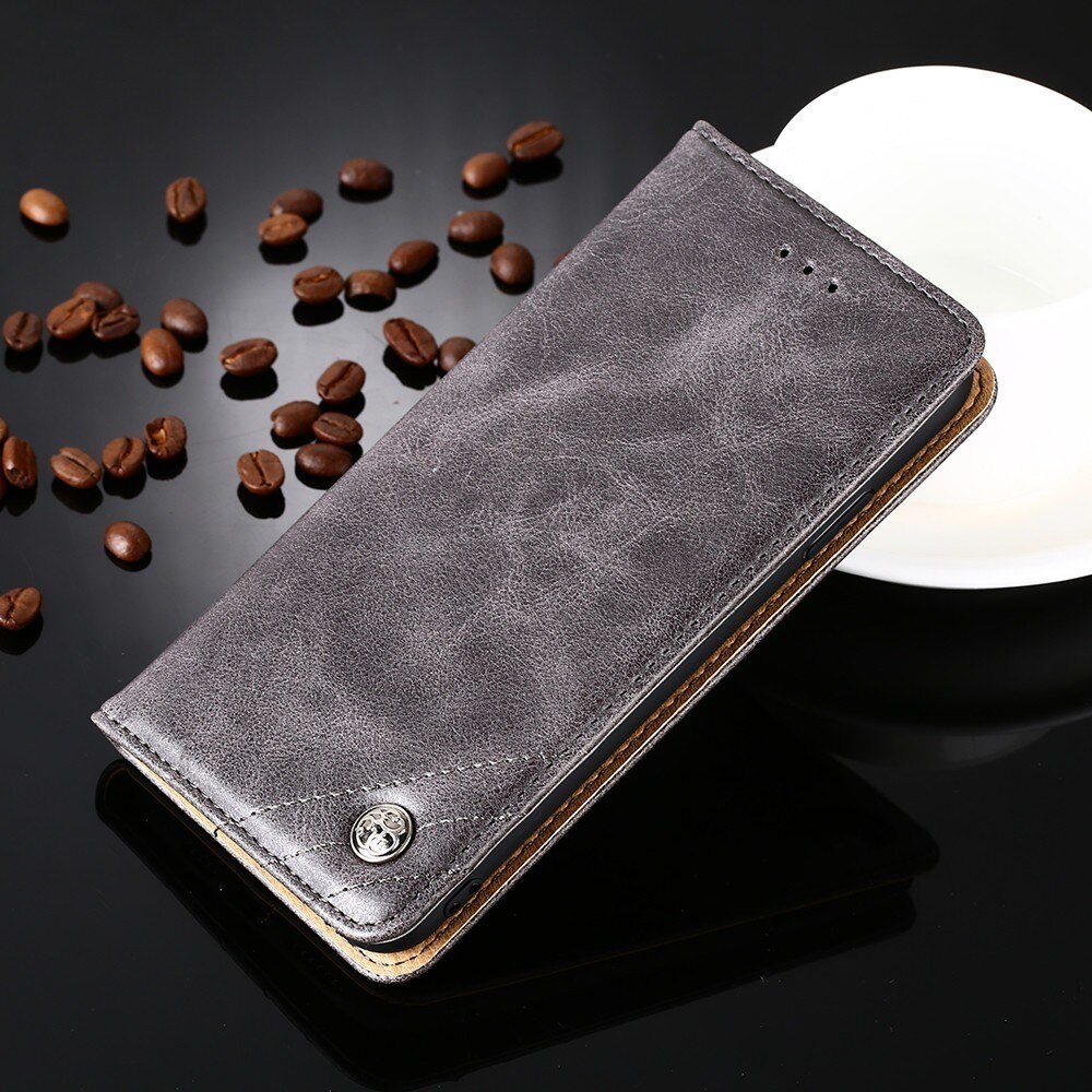 Galaxy A02S Case Leather Vintage Phone Case For Samsung Galaxy A 02S 6.5 inch Case Flip Wallet Cover Case Samsung A02S SM-A025F: Grey