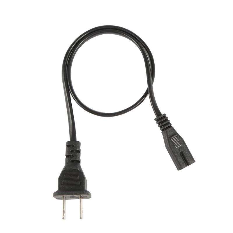 Nätkabel förlängningssladd ac nätadapter sladd platt kabel kontakter 2 stift 2- stift 50cm us nätkontakt kabel