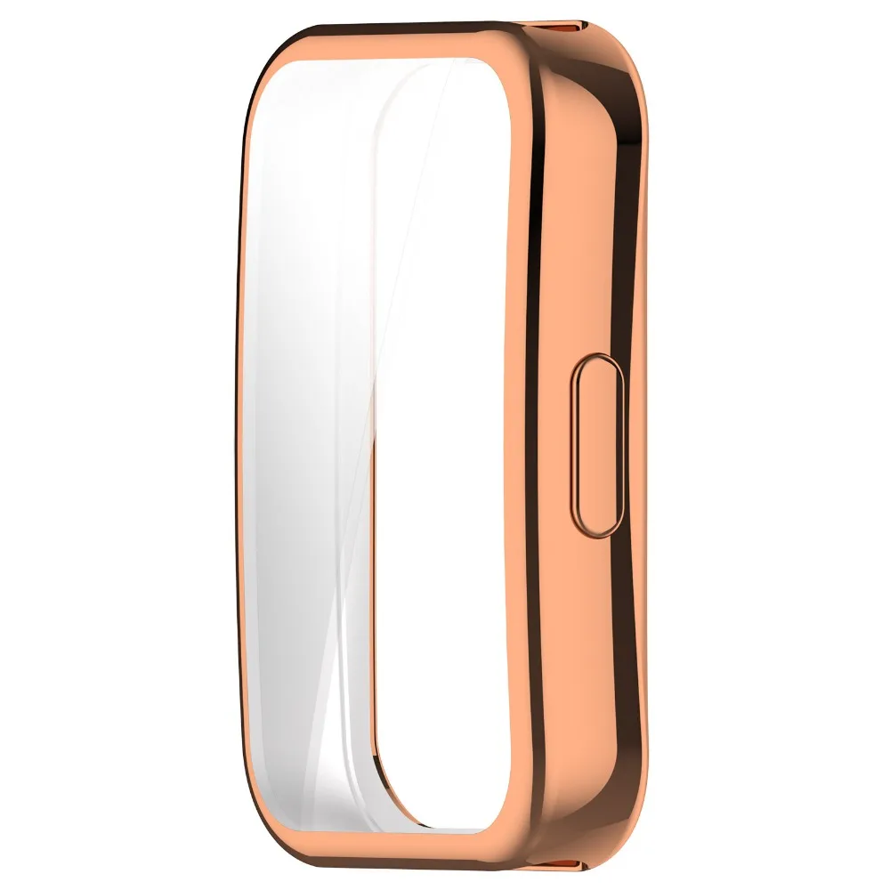 Funda protectora completa de TPU para reloj inteligente, carcasa suave antiarañazos, accesorios protectores de pantalla para Huawei Band 9 y 8, 1 unidad: Rose Gold