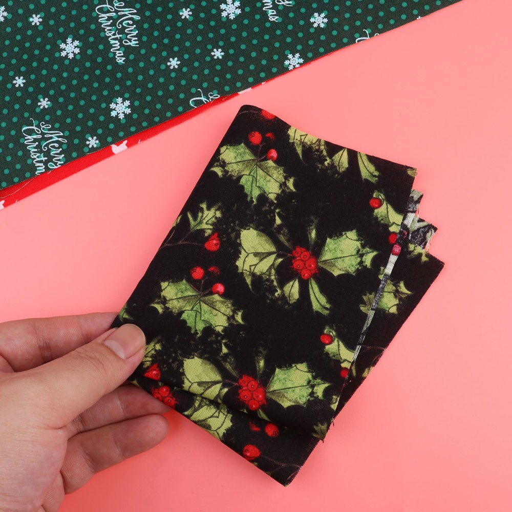 10 Pcs Vrolijk Kerstfeest Doek Vel Diverse Synthetisch Katoen Stof Doek Stuk Festival Handgemaakte Ambachten Voor Hair Bows Hoofdbanden