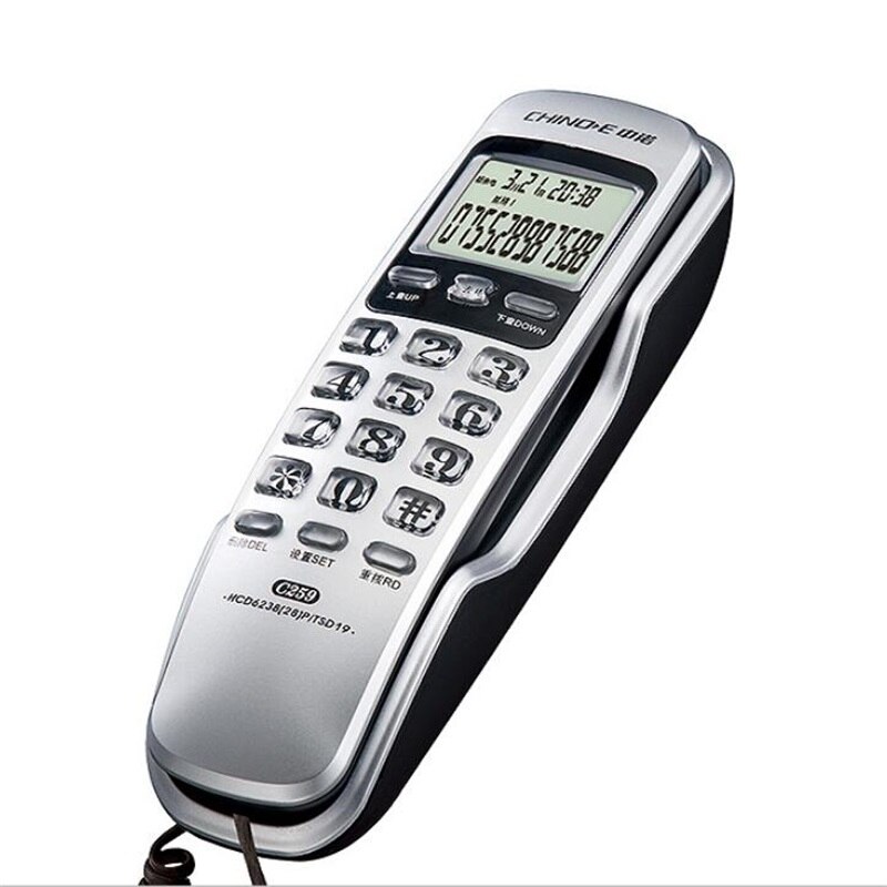 Wall Mounted Wired Corded Telephone Desktop Phone Office Landline phone Home Fixed Telephone Caller ID: slive