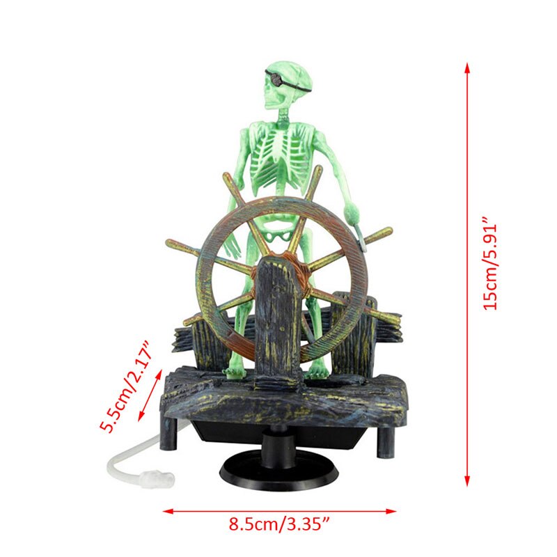Actie-aquarium ornament skelet piratenkapitein aquarium decoratie landschap