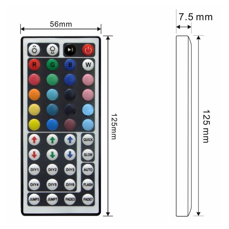 Led controller 44 nycklar led ir rgb luces controller led ir fjärrkontroll  dc12v wifi kontroll för rgb led strip light