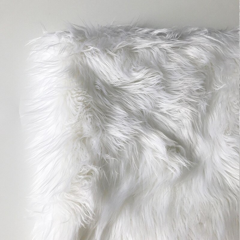 Faux fur white thick plush spot home textile fabric home textile carpet floor mat pillow cushion fabric