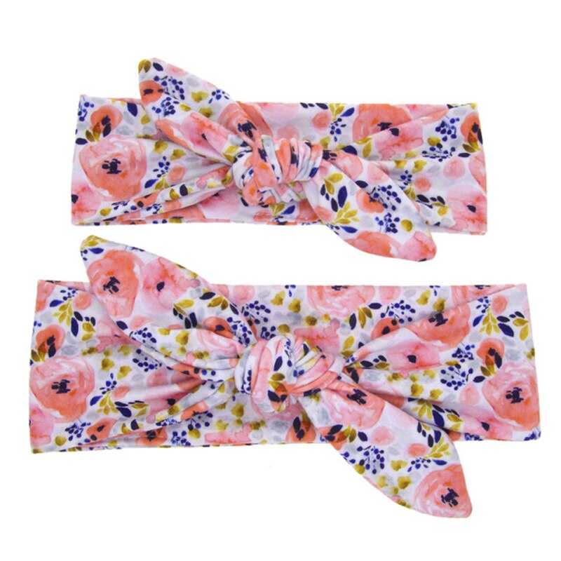 Balleenshiny 2 Stuks Moeder En Kind Hoofdband Sets Gedrukt Luipaard Print Geknoopt Hoofdband Polyester Katoen Zachte Haaraccessoires: T8