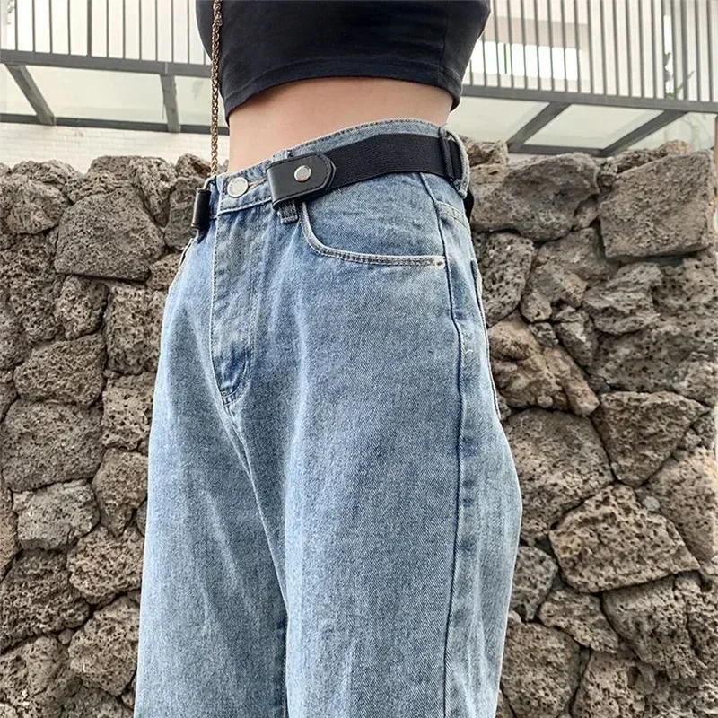 Verstellbares, elastisches Taillenband aus Segeltuch, unsichtbarer Gürtel, schnallenfreie Gürtel für Damen und Herren, Jeans, Hosen, Kleid, keine Schnalle, einfach zu tragen