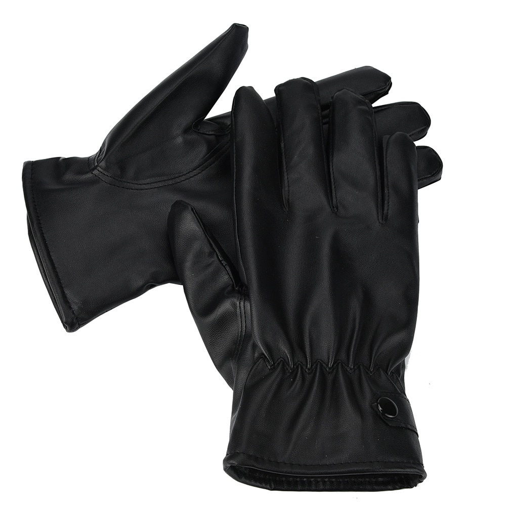 Mannen Mode Lederen Handschoenen Warm Thicken Cashmere Lederen Mannelijke Winter Handschoenen Rijden Waterdichte luvas motociclismo guantes