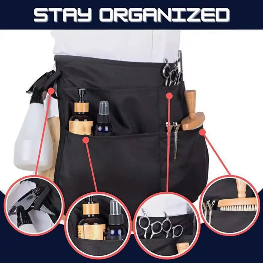 Delantal de salón de belleza con bolsillos para mujer y hombre, delantal de peluquería , Material de peluquero, estilista, accesorios de Barista