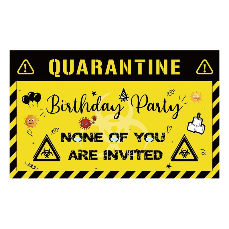 Happy Birthday Quarantine Birthday Decorations Banner - Social Distancing Backdrop Birthday Party Idea Supplies: Default Title