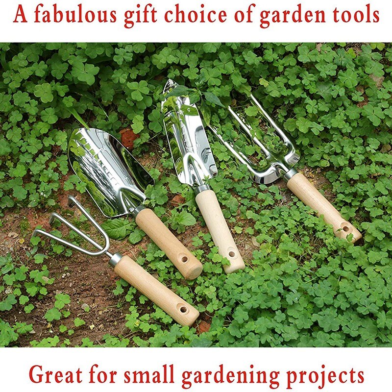 GTBL 4 Pieces Heavy Duty Garden Hand Tools Kit Garden Tool Set With 200 Pieces Of Adjustable Plant Tie