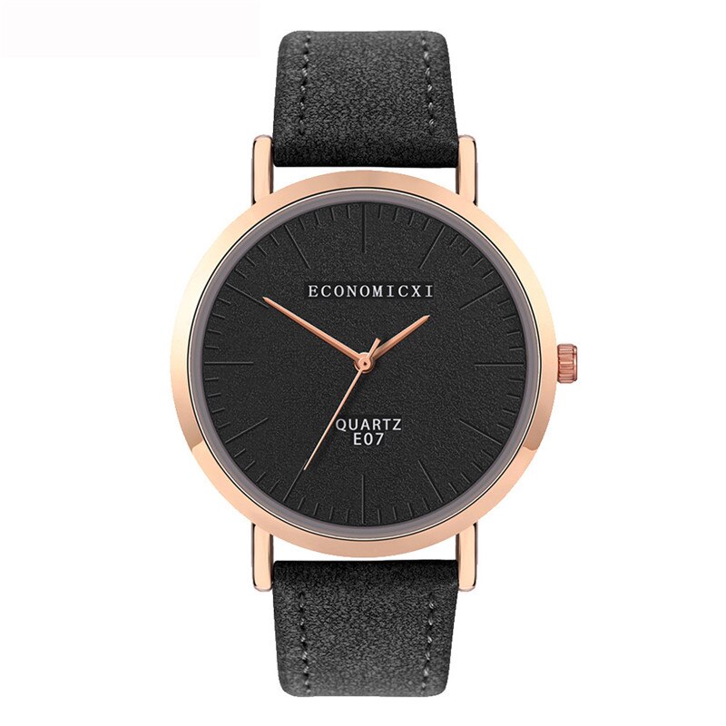 Trend Stijl Womens Horloge Lederen Geen Schaal Blank Dial Dames Meisjes Horloge In Quartz Horloges Relogio Orologi Donna Relojes Mujer * Een: Black