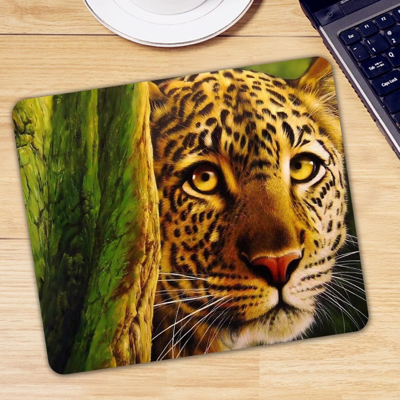 Animal Leopard Panther Mouse Pad Natural Rubber Rectangle Mousepad Gaming Mause Mice Mat