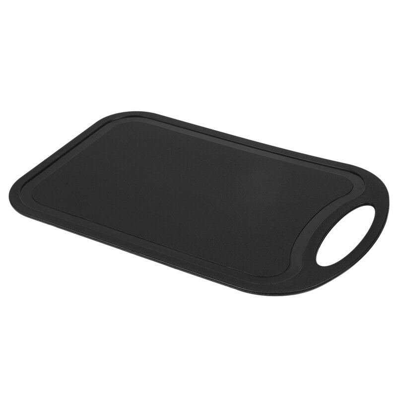 2X Plastic Chopping Block Meat Vegetable Cutting Board Non-Slip Anti Overflow With Hang Hole Chopping Board Black