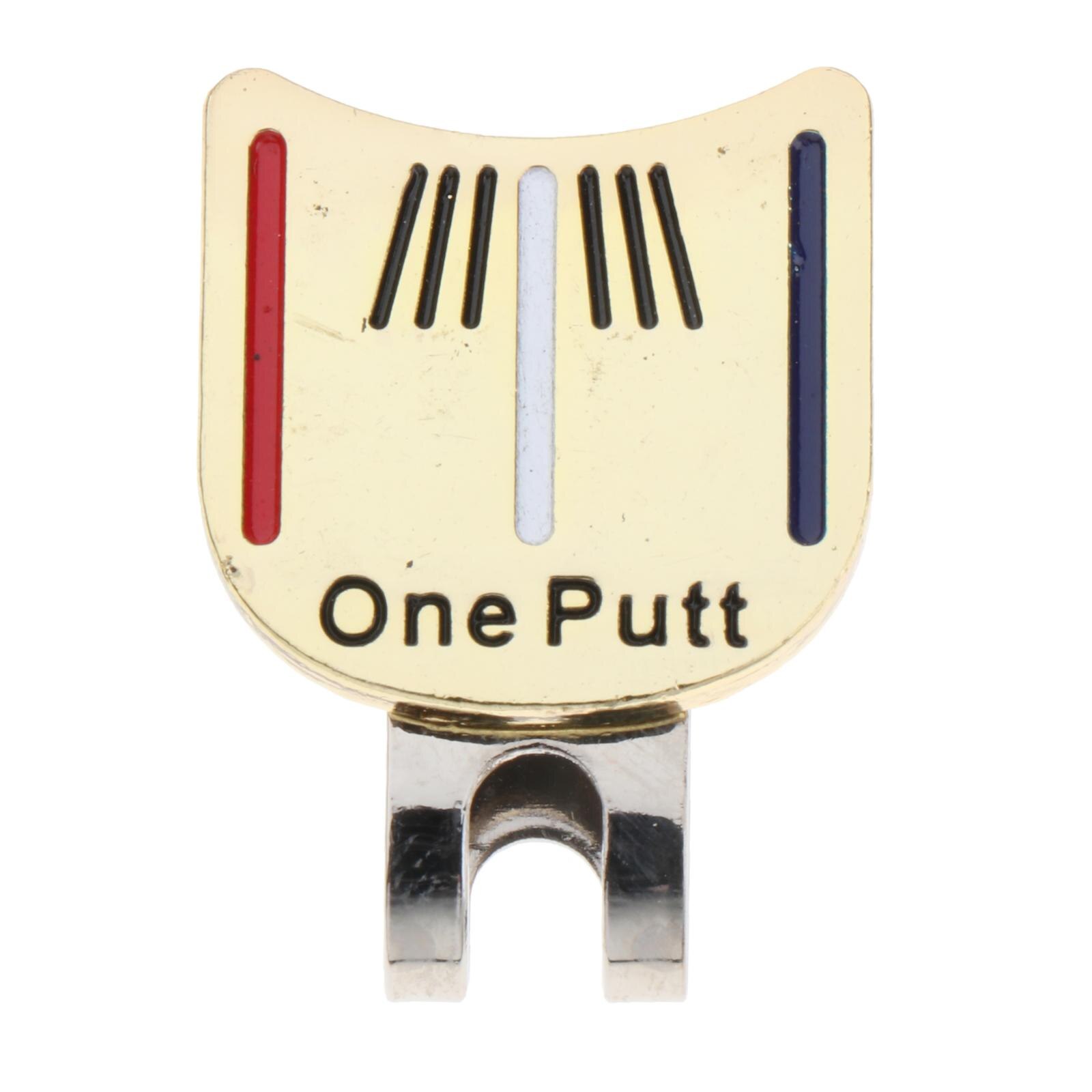 Magnetisk golf cap klip golfbold markør sigter mærke golf træning hjælpemidler tilbehør minde golfspiller: Gylden