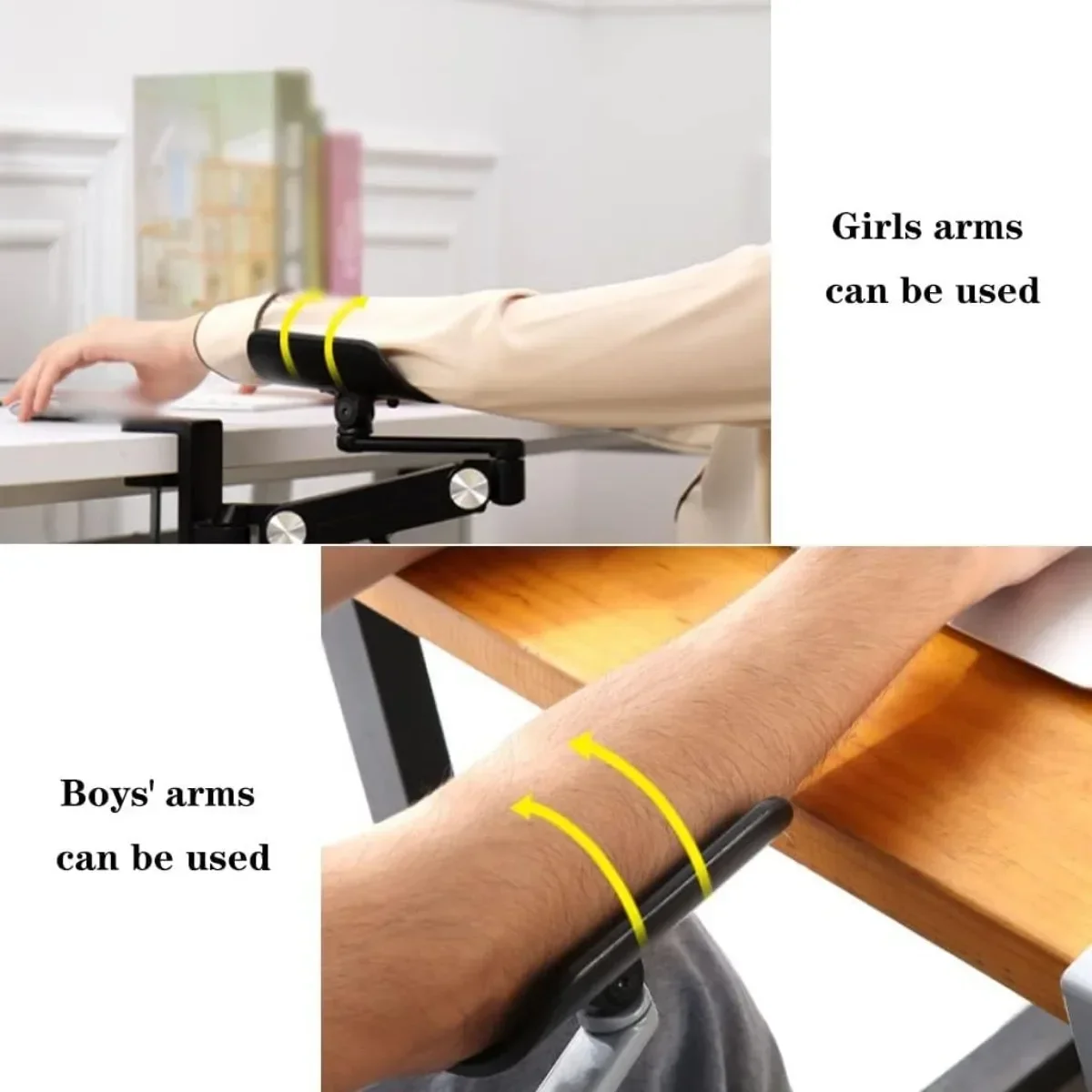 Ergonomische Armlehnen-Stützverlängerung für Schreibtischcomputer 360 ° Rotierendes Ellenbogenkissen, Handgelenkauflage, Halter für Zuhause und Büro
