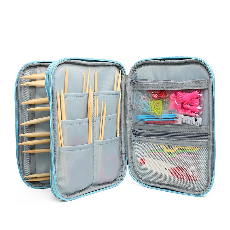 Premium Crochet Hooks Set With Case 12 Pcs Knitting Needles Set DIY Needle Arts Craft Scissors Stitch Markers Sewing Tools
