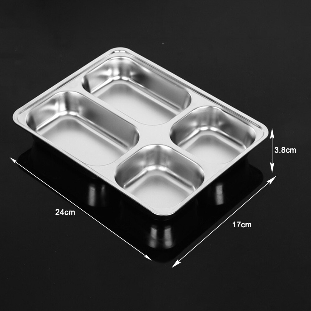 1Pcs Dikke Snacks Compartiment Met Deksel Rvs Lunchbox Student Kantine Fabriek Lunchbox