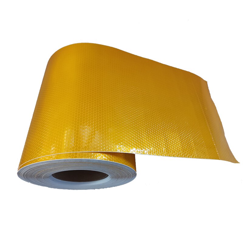 20cm*5m Car Reflective Stickers Safety Mark Reflective Strips Warning Stickers Tape Exterior Warning Strip Protect: Yellow