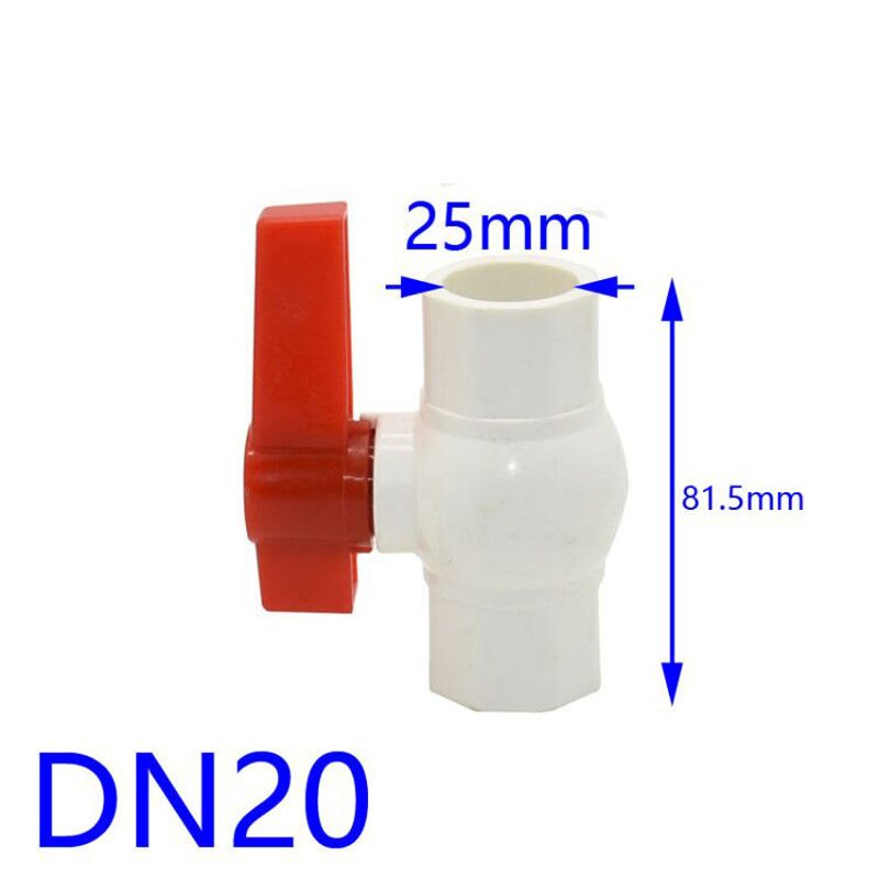 Pvc ball valve dn15 dn25 water flow control valve dn20 1" 1/2" 3/4 inch water pipe connector 1PCS: 25MM