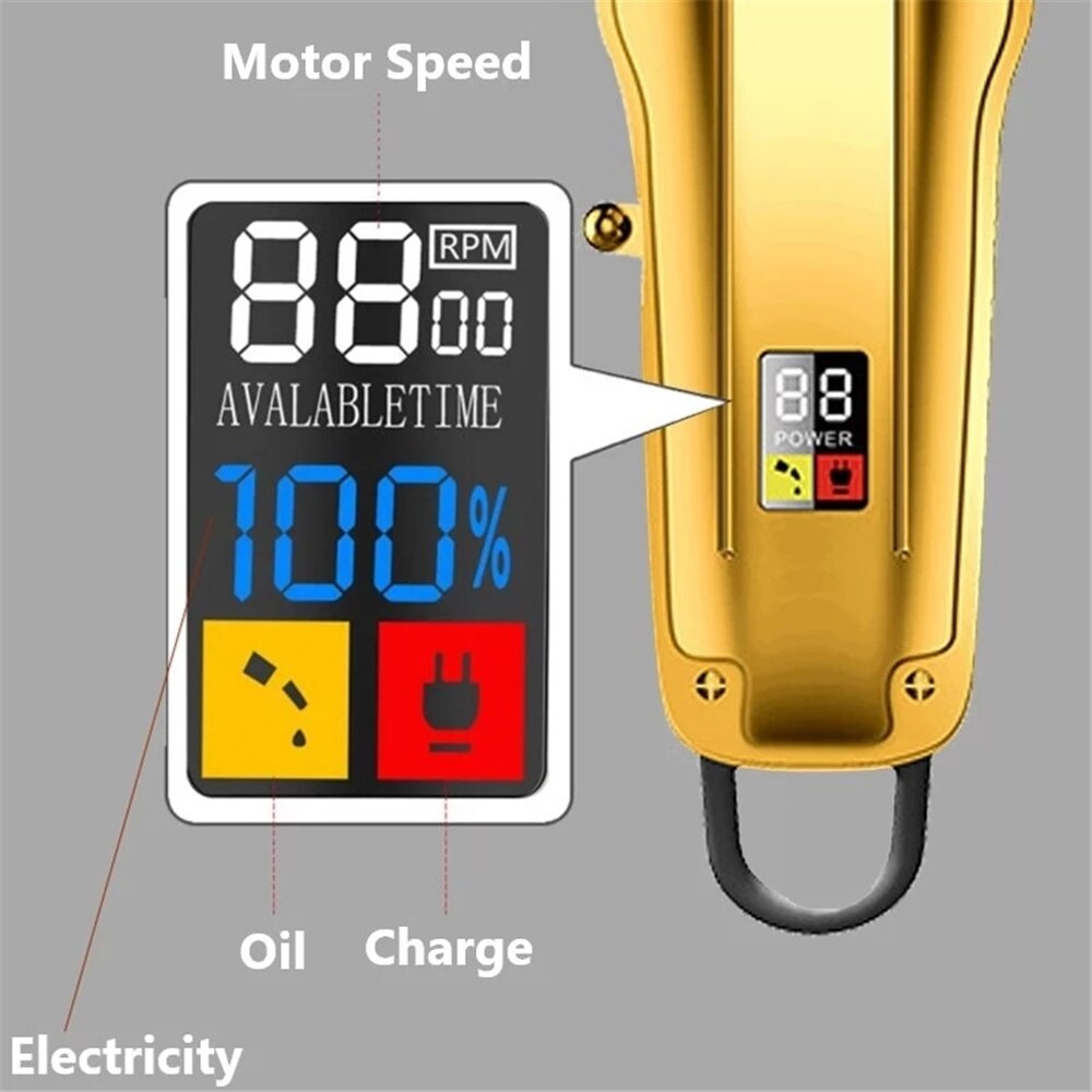 Original Full Metal Barber Shop Set Hair Clipper Men Electric Beard Hair Trimmer Rechargeable Haircut Machine