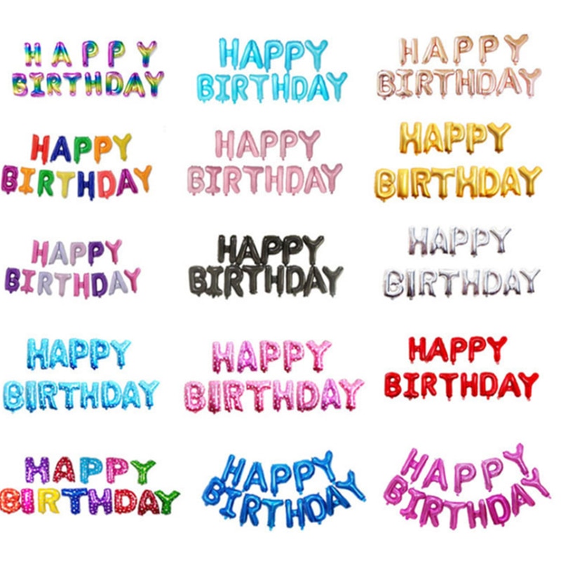 Birthday Party Decorations Kids Baby Adult HAPPY BIRTHDAY Balloons Decoration Aluminium Film Balloons for Birthday