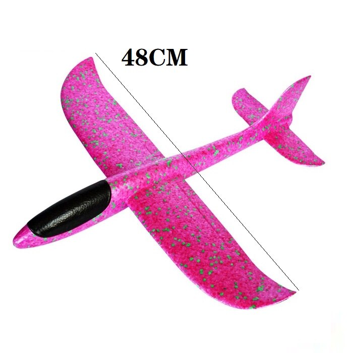 Schaum Werfen Fliegende Flugzeug Spielzeug für Kinder Segelflugzeug Flugzeug Epp Flugzeug Fliegen Modell Flugzeug Werfen Spielzeug Hand Starten Flugzeug Modell: 48CM Pink