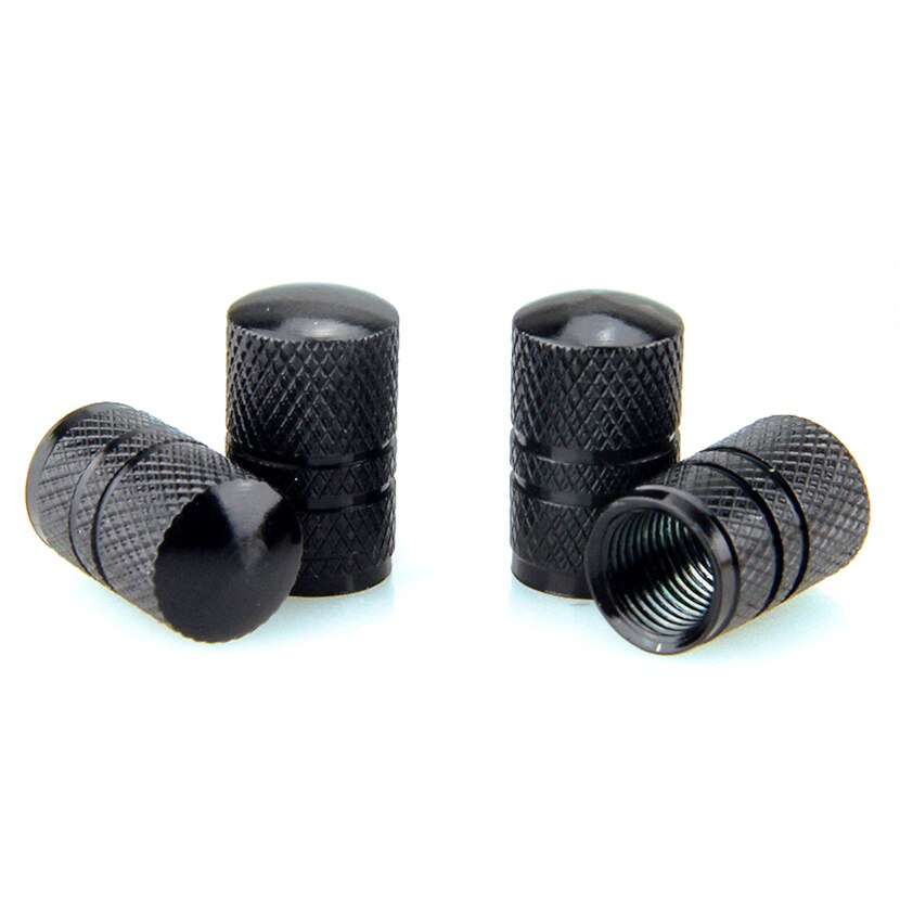 4 sztuk opona samochodowa nakładka na wentyle w kole opona bezdętkowa wentyle zaworu powietrznego dla samochodów Moto rower uniwersalne pyłoszczelne czapki z zabezpieczeniem przeciw kradzieży: czarny