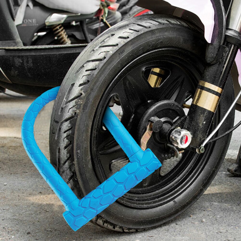 uniwersalny Góra MTB koło rowerowe blokada z 2 kluczami zabezpieczenie przed kradzieżą przenośne zabezpieczenie skuter motocyklowy U Zamek akcesoria rowerowe