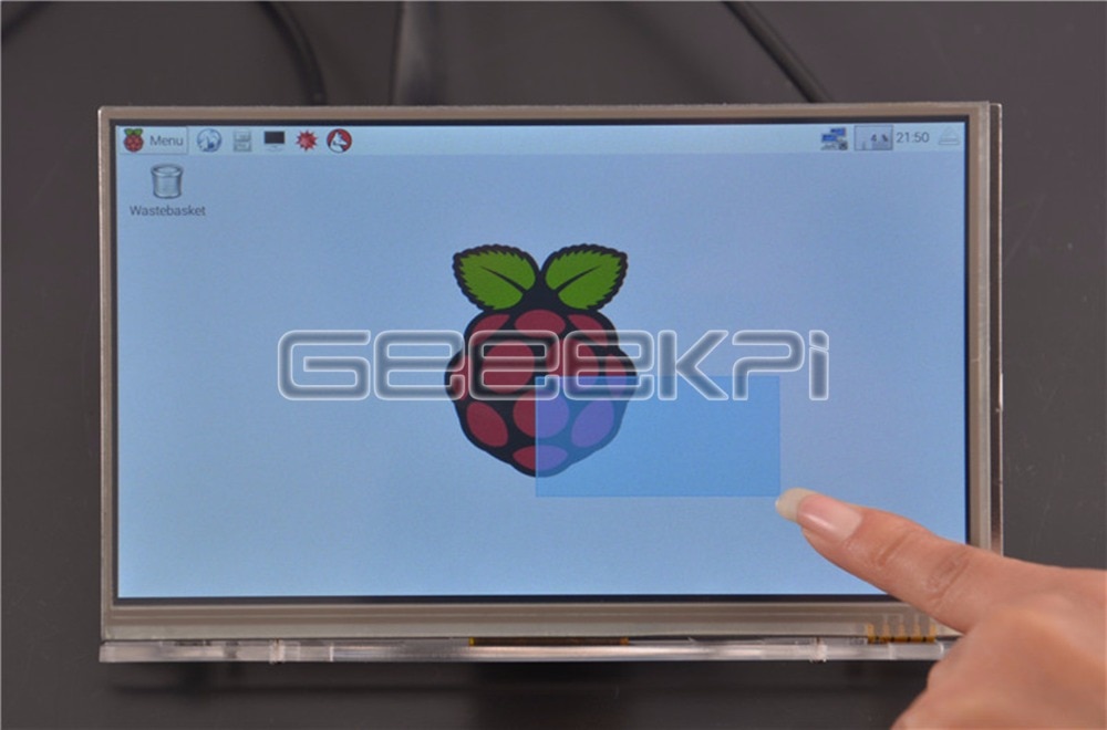 GeeekPi 7 inch 1024*600 LCD Display TFT Resistive Touch Screen Monitor + Transparent Acrylic Bracket for Raspberry Pi/Windows