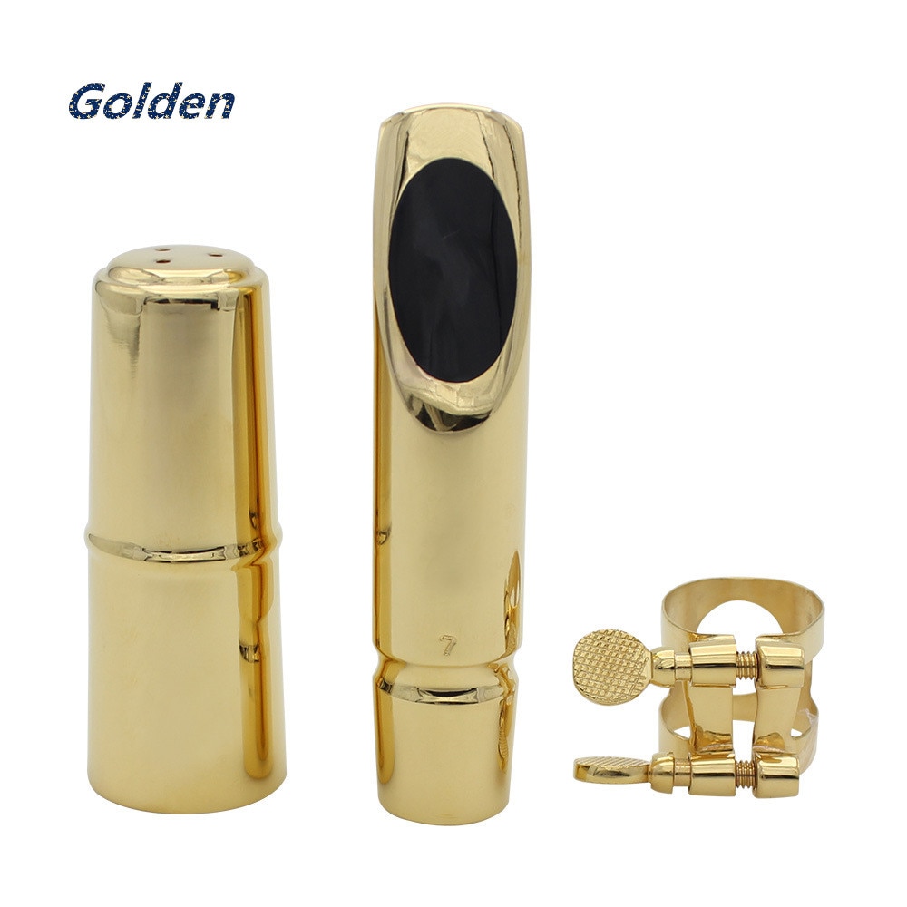 Saxofón alto con boquilla de metal chapado en oro de 24 K/saxofón tenor/Saxofón Soprano 5-9 Número de barco