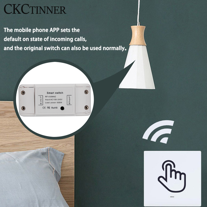 Smart Home House Wireless Remote Switch Breaker WiFi Switch Automation Module LED Light Controller 100-240V AC(50/60Hz) 600W