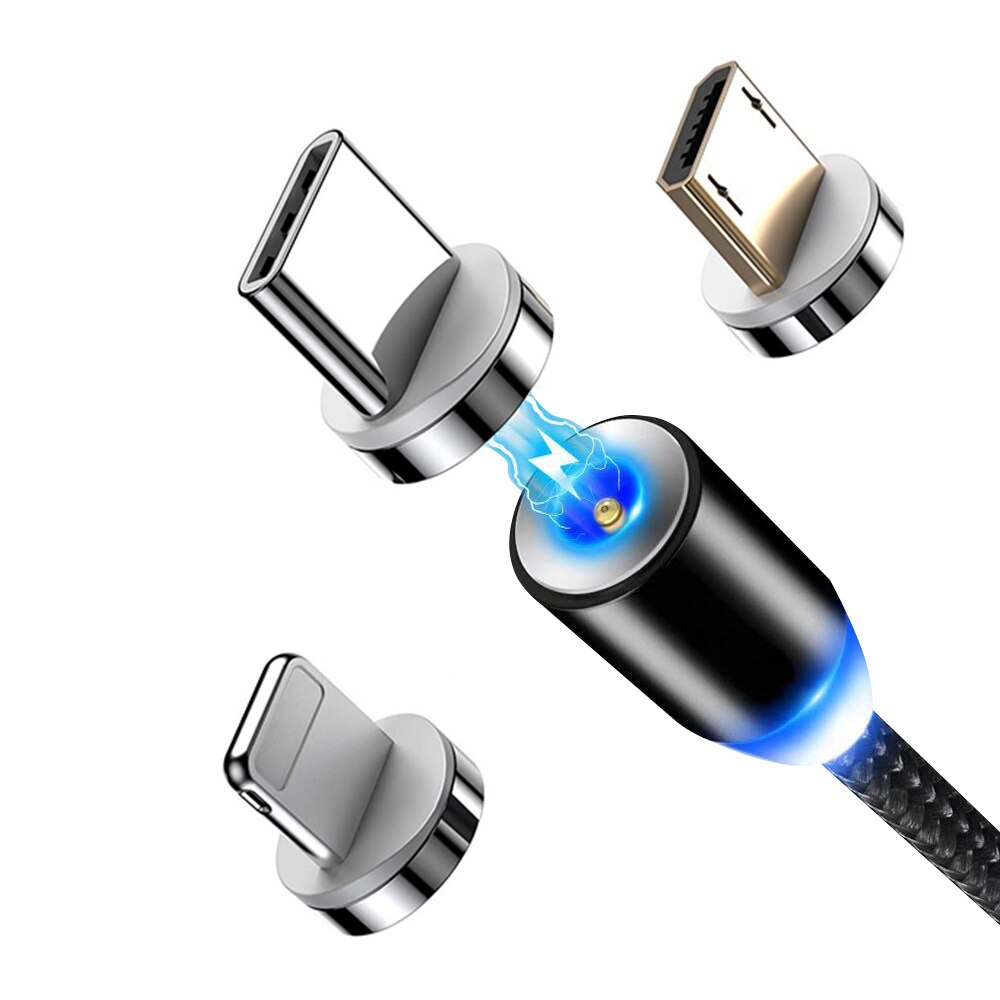 Rund magnetkontakt mikro usb c / typ c / för iphone adapter usb magnet laddare kontakt snabbladdning (endast magnetplugg)