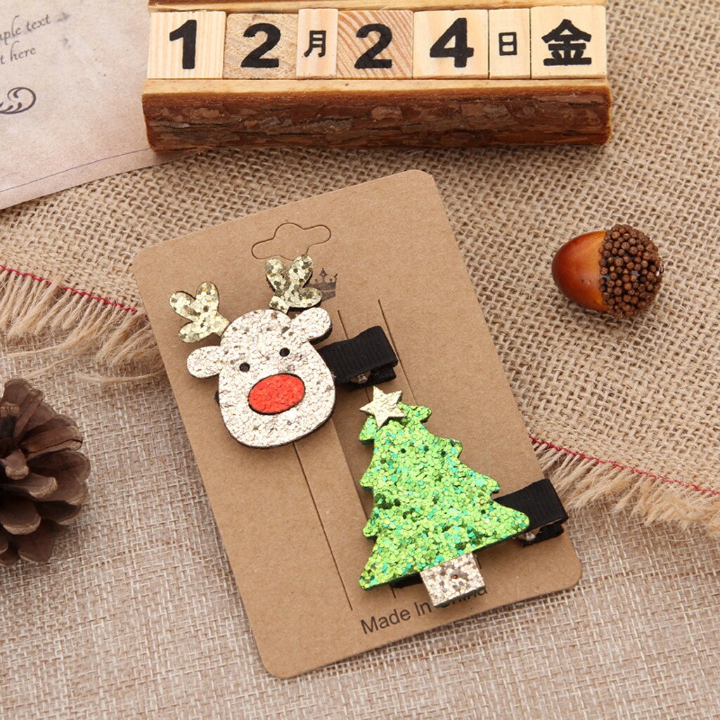 Acessórios para o cabelo do bebê meninas da árvore de natal dos desenhos animados do cartão de cabelo headwear conjunto opaska dla dziewczynki: A
