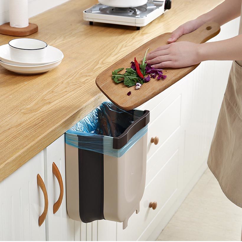 Foldbar skraldespand nul affald papirkurven skraldespand køkken skraldespand skraldespand plast skraldespand holder